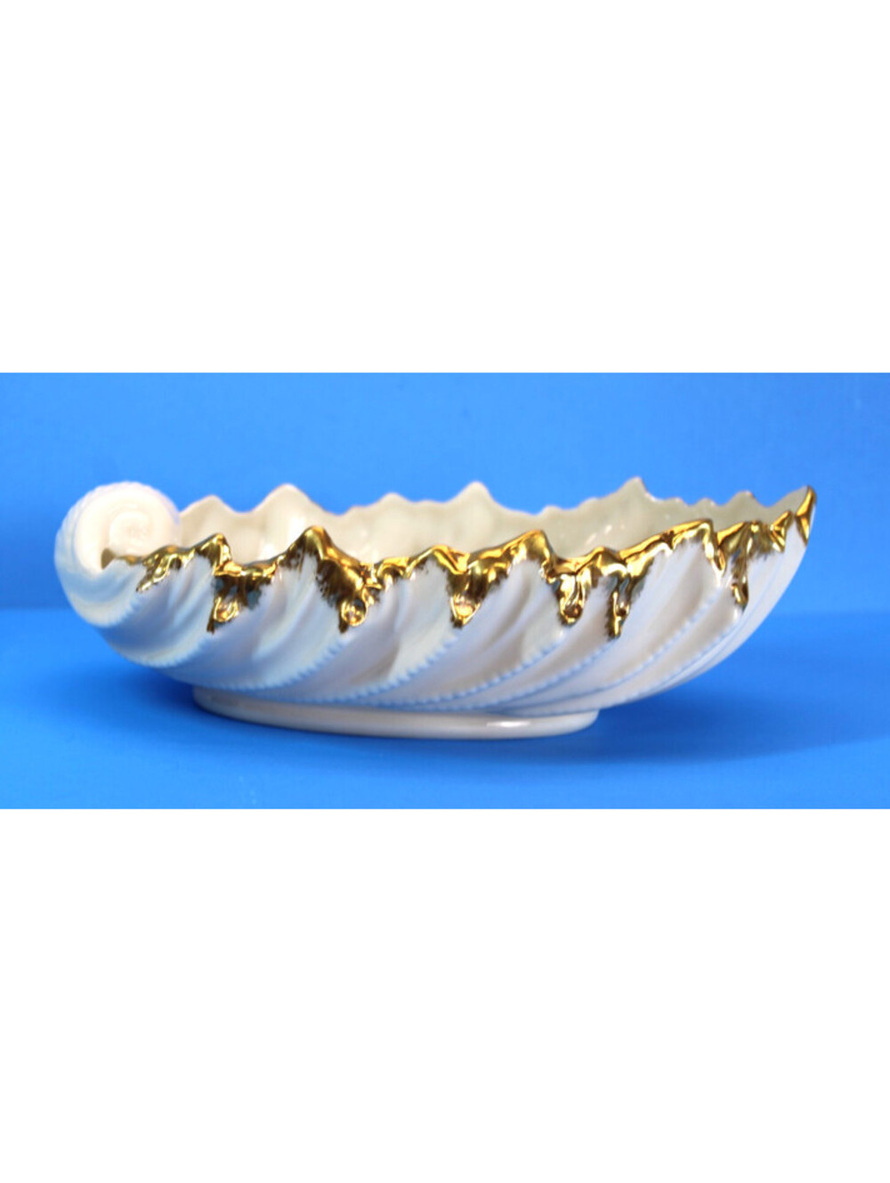 Vintage Lenox Acanthus Leaf Candy Nut Bowl Gold Trimmed 9" x 5"